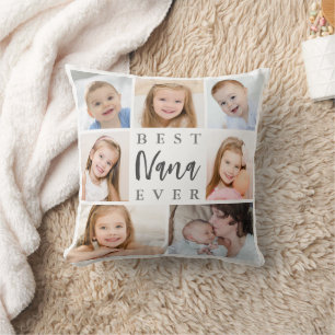 Coussin BEST GRANDMA EVER 7 Photo Collage personnalisé