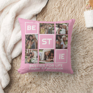 Coussin Bestie Best Friends 7 Photos et Texte Personnalisé