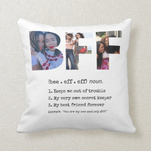 Coussin Bestie personnalisée BFF Best Friends Photo Collag