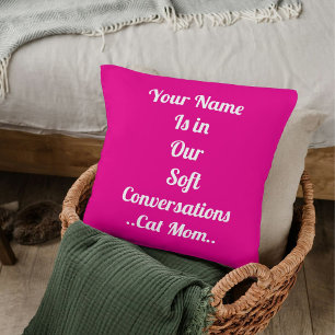 Coussin Besties BFF Pet Chat Maman Personnalisé Rose Modèl