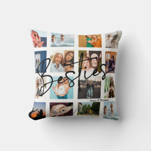Coussin Besties Cadeau BFF Photo Collage Personnalisé