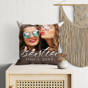Coussin "Besties depuis" Photo personnalisée Chic