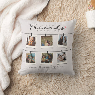 Coussin Besties Meilleurs amis Cadeau personnalisé photo