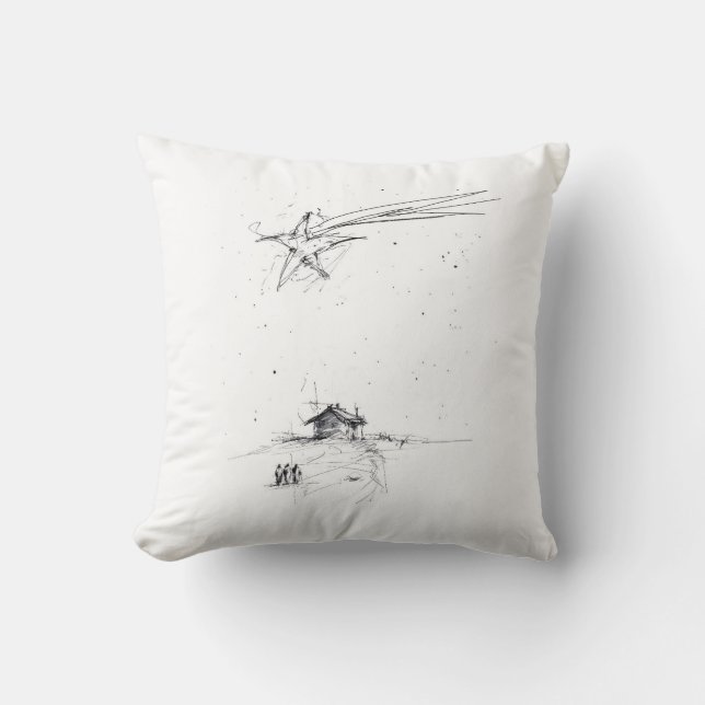 Coussin Bethlehem Star et Trois Rois - Scène de la Nativit (Recto)