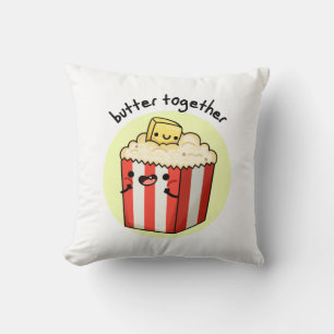 Coussin Beurre Ensemble Funny Beurre Popcorn Pun