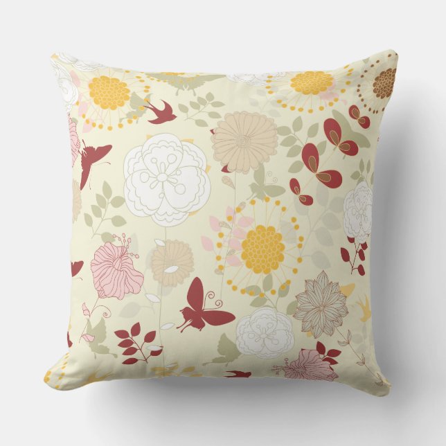 Coussin Beurre fleurissant dans l'oreiller à jet d'or (Recto)