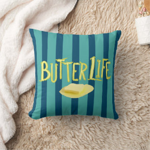 Coussin Beurre Vie Turquoise Grilles BG