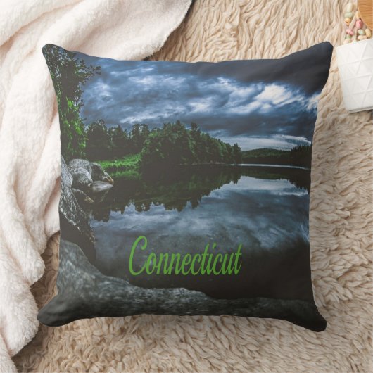 Coussin Beutiful Lake Trees du Connecticut (Couverture)