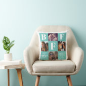 Coussin BFF Besties Photo Collage Turquoise (Chaise)