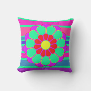 Coussin BG Stripes couleur Motif III + fleur de puissance