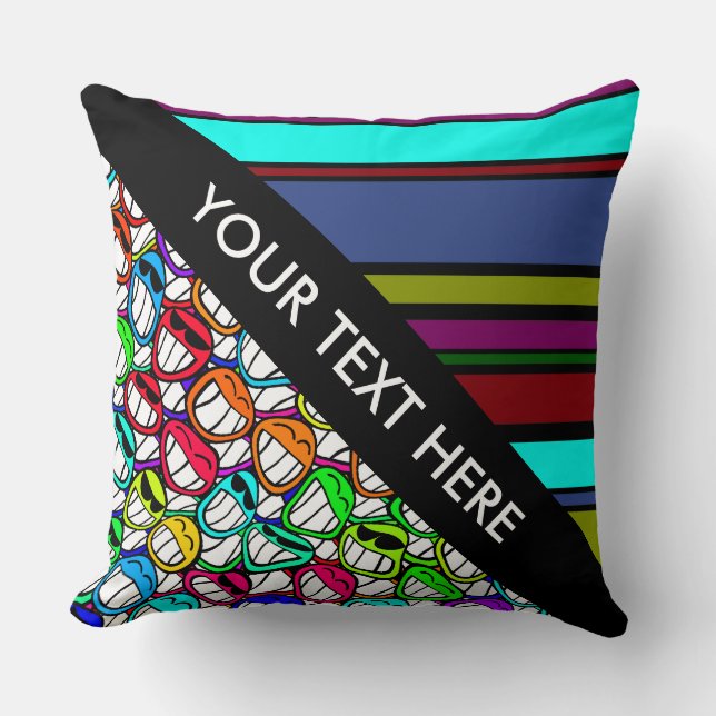 Coussin BG Stripes couleur Motif X + cool (Recto)