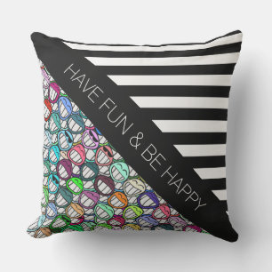 Coussin BG Stripes Motif large noir + groupe cool