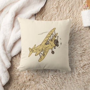 Coussin Bi-plans Art Déco - jaune sans texte.