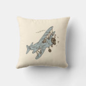 Coussin Bi-plans Art Déco - jaune sans texte. (Verso)