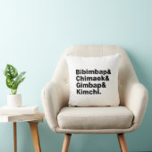 Coussin Bibimbap & Chimaek & Gimbap & Kimchi. Aliments cor (Chaise)