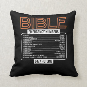 Coussin Bible Verse Bible Numéro d'urgence Dieu
