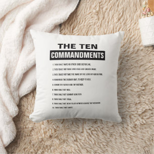 Coussin Bible Verse Chrétien Religieux Dix Commandements