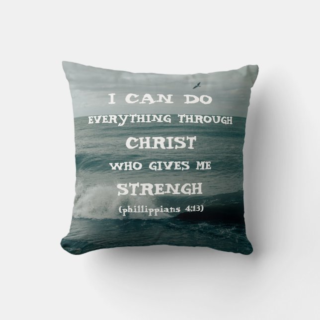Coussin Bible Verse Inspiration Citation Écriture (Recto)