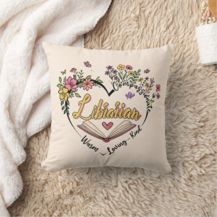 Coussin Bibliothécaire compatissante - Floral Heart Design