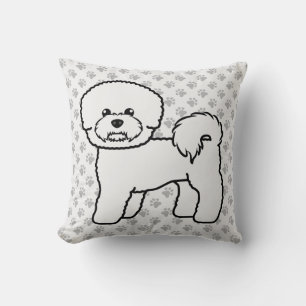 Coussin Bichon Frise Cute Cartoon Chien Illustration & Pât