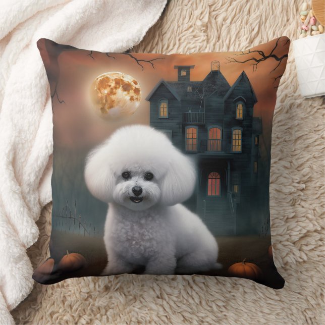 Coussin Bichon Frise Halloween effroi (Couverture)
