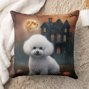 Coussin Bichon Frise Halloween Épouvantable