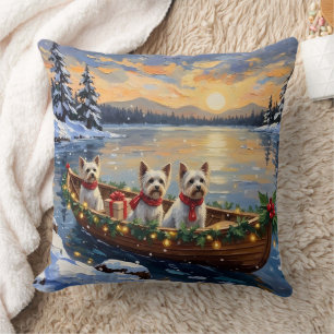 Coussin Bichon Frise Noël Bateau Fêtes