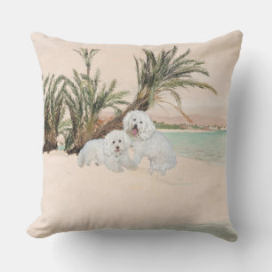 Coussin Bichon Frise Plage de Palmyre