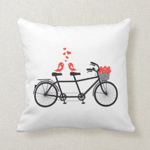 Coussin bicyclette tandem avec les inséparables mignons et