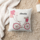 Coussin Bicyclettes roses et Ballons cardiaques Personnali (Couverture)