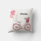 Coussin Bicyclettes roses et Ballons cardiaques Personnali (Verso)