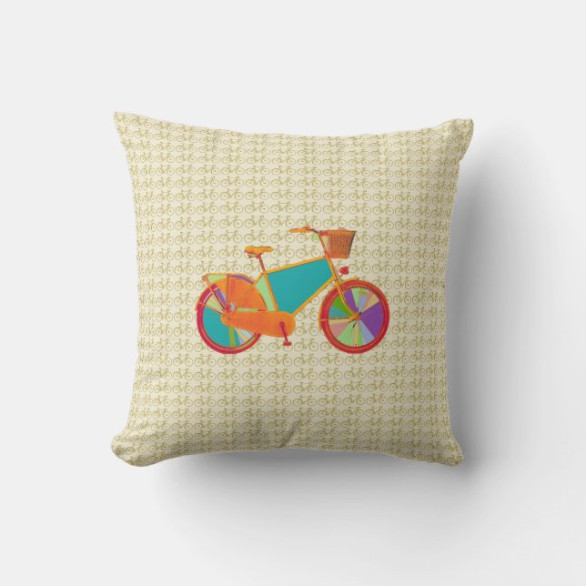 Coussin bicyclettes / vélo coloré (Recto)