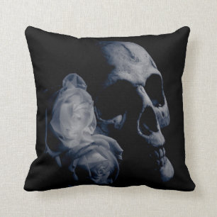 Coussin Bien-aimé - Romance sombre - Crâne et Roses