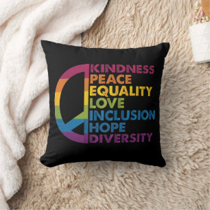 Coussin Bienveillance Paix Égalité Amour Inclusion Espoir 