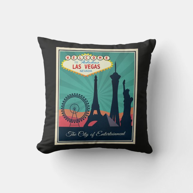Coussin Bienvenue à Fabulous Las Vegas (Recto)