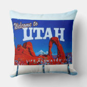 Coussin Bienvenue au panneau Utah (Verso)