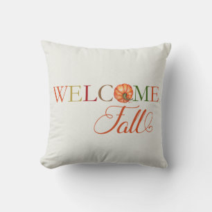 Coussin Bienvenue automne citrouille