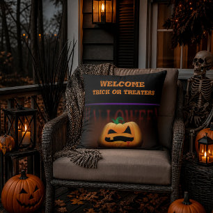Coussin Bienvenue aux enfants pour Halloween
