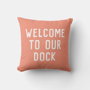 Coussin BIENVENUE classique À NOTRE DOCK typographie + ANC