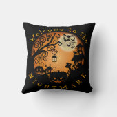 Coussin Bienvenue dans la coutume du Citrouille Halloween (Verso)