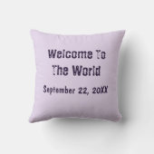 Coussin Bienvenue Dans Le Monde Fleurs Violettes Fille Pép (Verso)