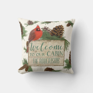 Coussin Bienvenue dans notre Décor Rustique Personnalisé C
