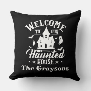 Coussin Bienvenue dans notre maison décoration Halloween e