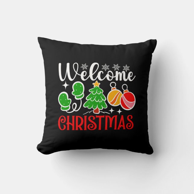 Coussin Bienvenue Noël (Recto)