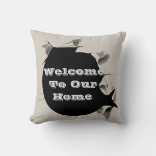 Coussin Bienvenue Notre Accueil Invité Torn Page Genre Neu