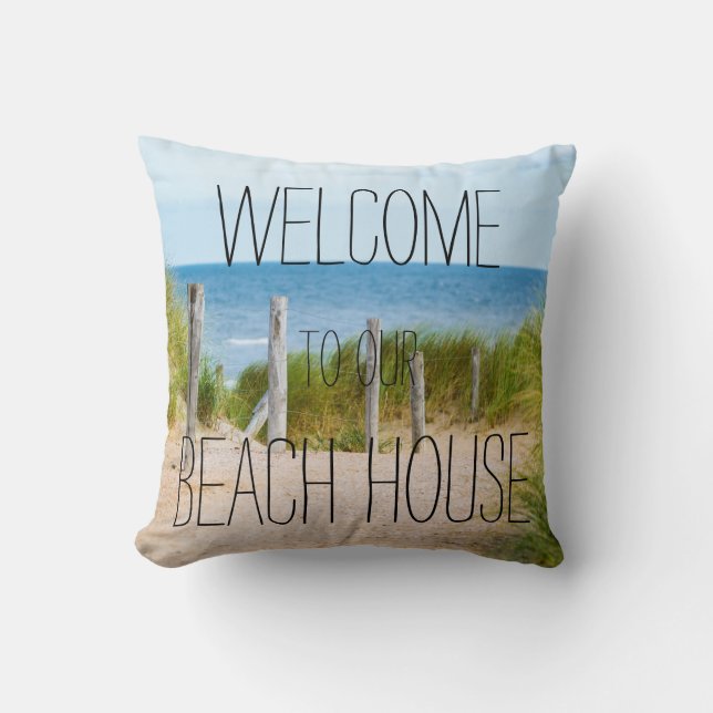 Coussin Bienvenue Ocean Fence Beach House (Recto)