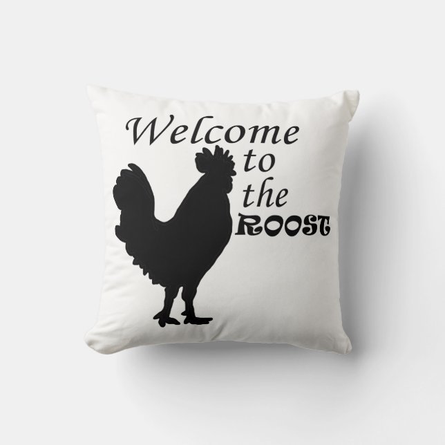 Coussin Bienvenue sur le Roost (Recto)