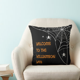 Coussin Bienvenue sur le site Web de Halloween Spider