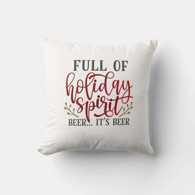 Coussin Bière de Noël drôle (Recto)