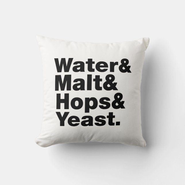 Coussin Bière = Eau & Malt & Houblon & Levure. (Recto)